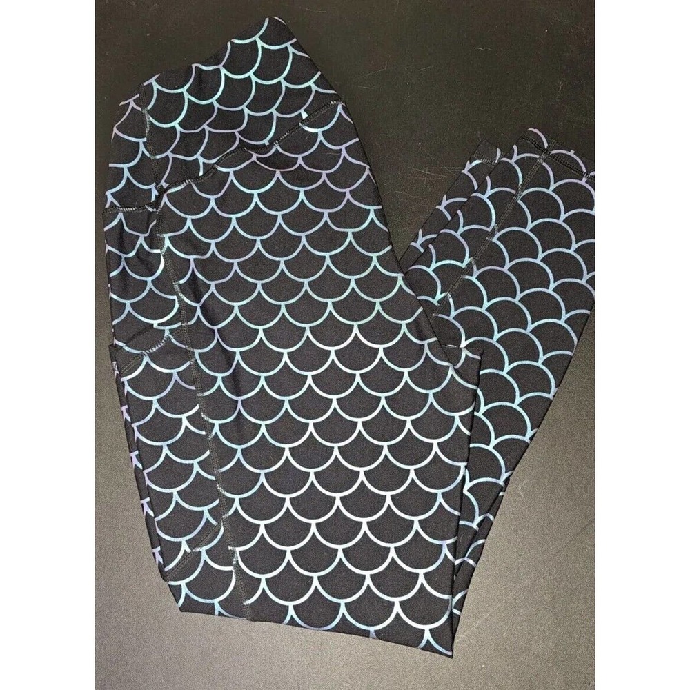 Torrid Plus Size Black Mermaid Wicking Active Leggings with Pockets Size 1x